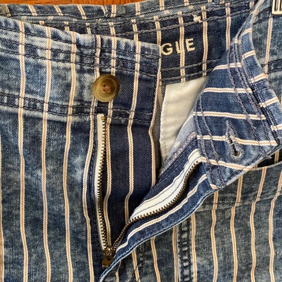 American Eagle Womens Size 2 Striped Denim Shorts Hi Rise Pockets Comfy Stretch - Picture 10 of 12